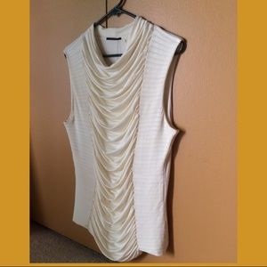 Elie Tahari Blouse Size L Cream Reina Knit NEW!